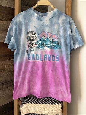 Vintage 80’s Badlands Native American Custom Tie Dye Tee